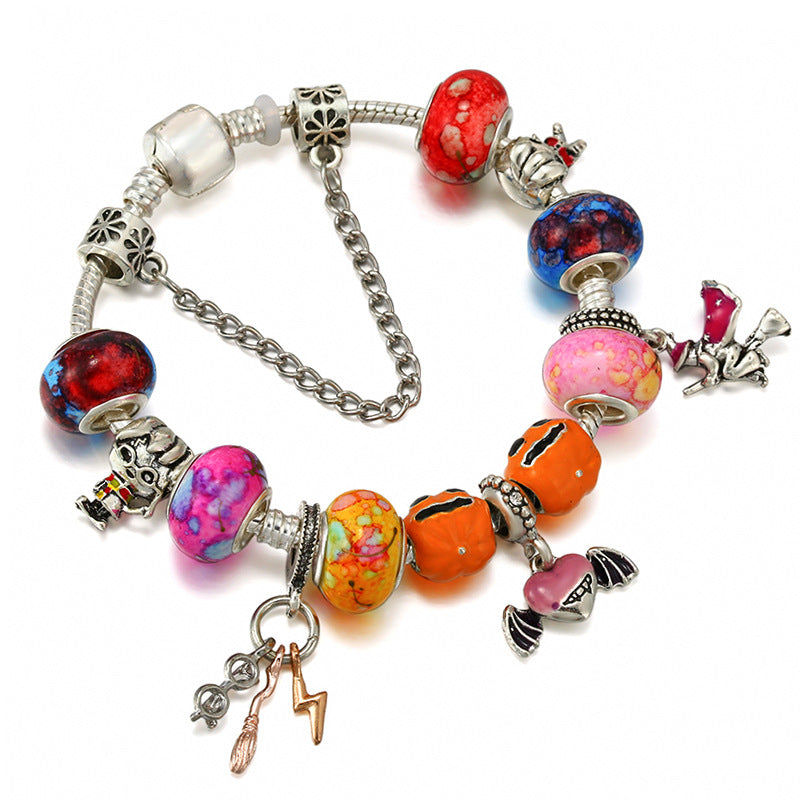 Marvel Spider-Man Charm Bracelet – Mask Clasp & Soaring City Beads