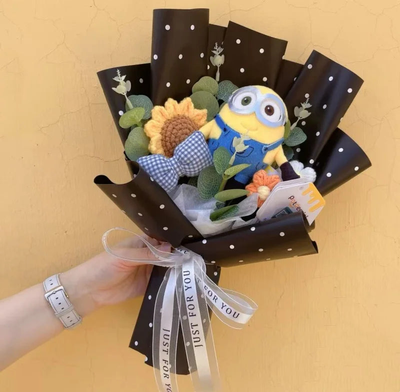 Spider-Man, Stitch & Minions Plush Flower Bouquet – Cute Character Gift