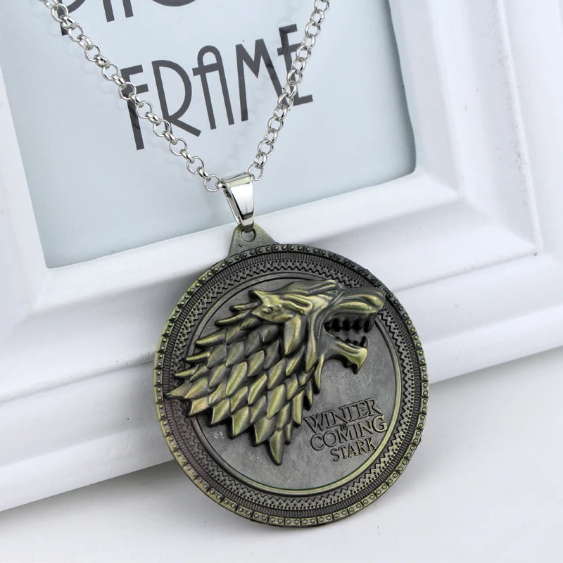 Game of Thrones House Stark Wolf Keychain – “Winter Is Coming” 3D Pendant