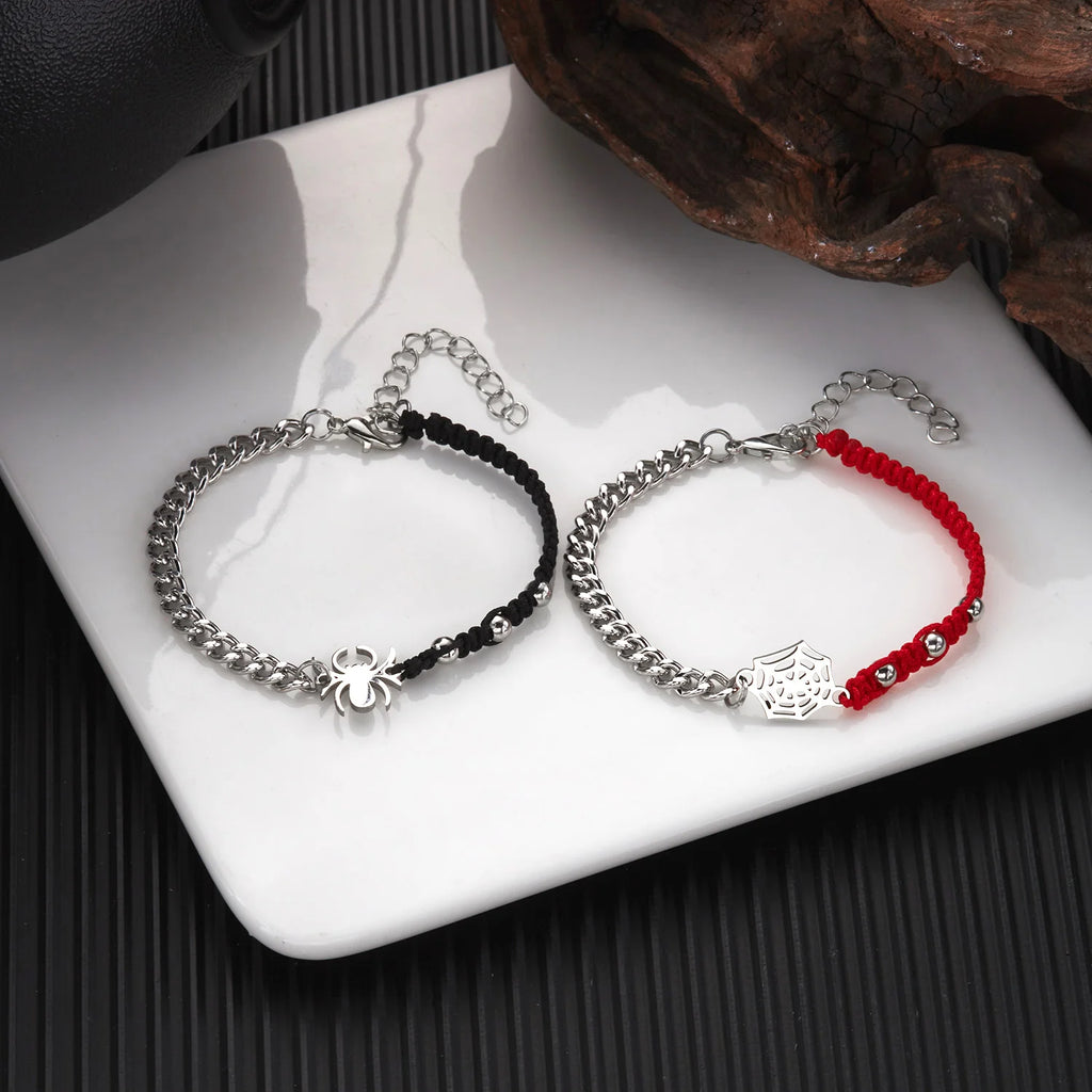 Spider Web Bracelet – Adjustable Unisex Couple & Friendship Jewelry