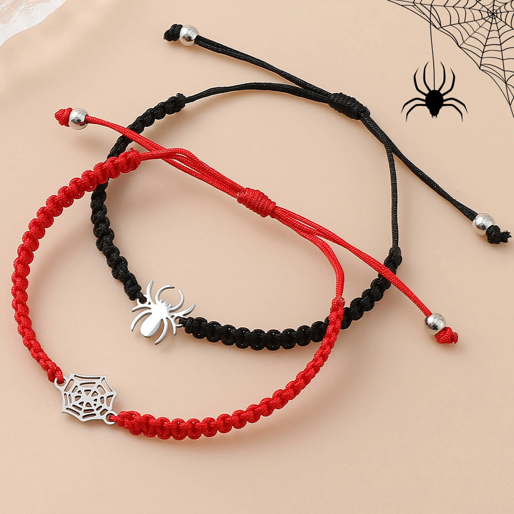 Spider Web Couple Bracelets – Handmade Adjustable Matching Bracelets (2-Piece Set)