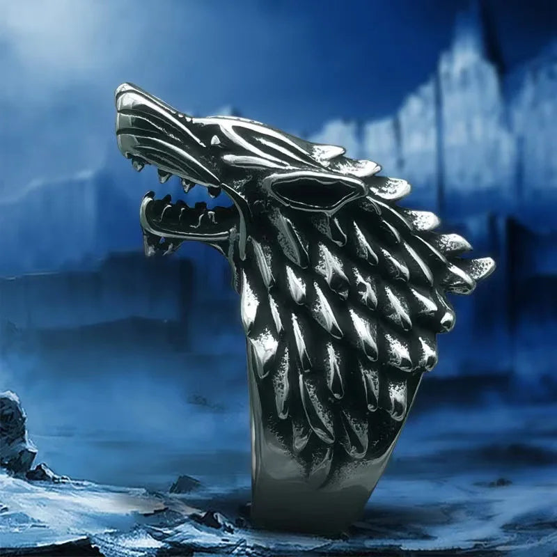 Game of Thrones Direwolf Ring – Retro Gothic Open Ring