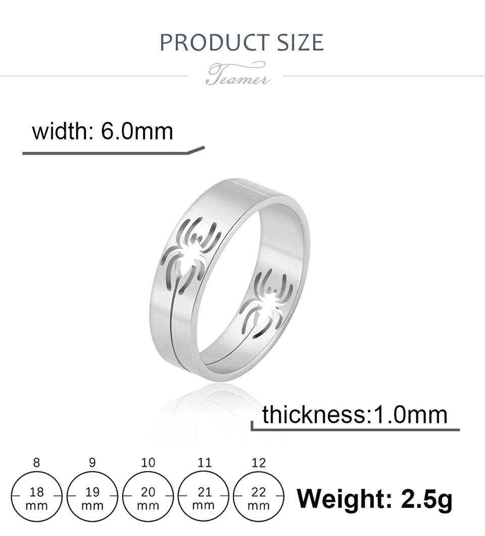 Spider Ring – 6mm Stainless Steel Unisex Punk & Hip-Hop Jewelry