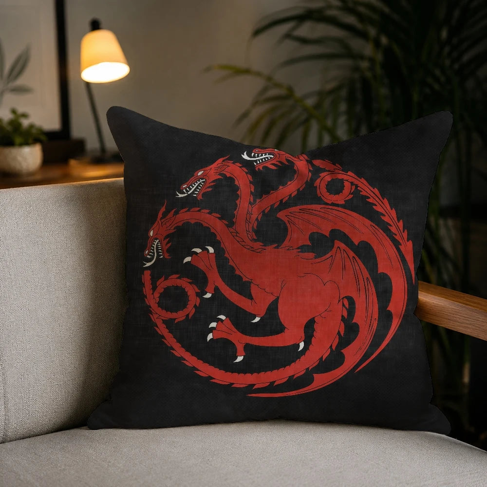 House Targaryen Pillow Cover – Game of Thrones Plush Decorative Cushion Case