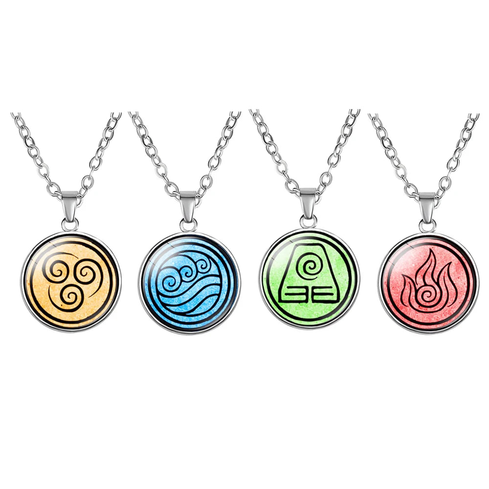 Avatar: The Last Airbender Four Elements Necklace Set – Air, Water, Earth & Fire