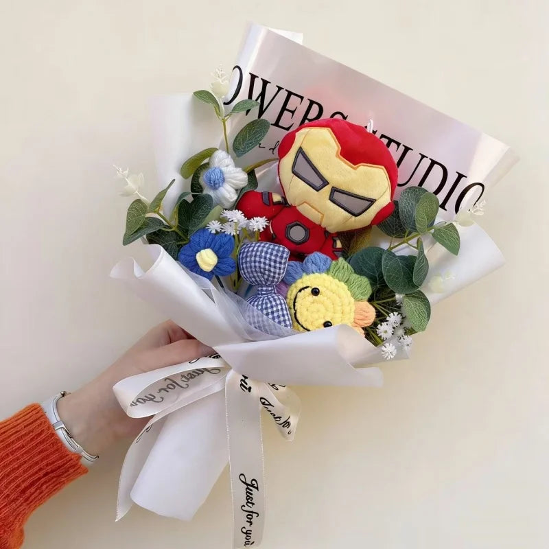 Spider-Man, Stitch & Minions Plush Flower Bouquet – Cute Character Gift
