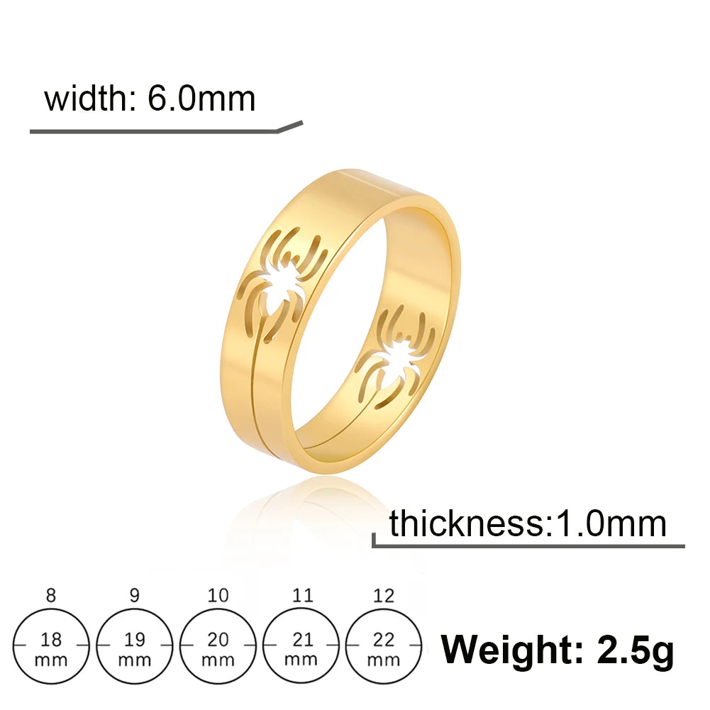 Spider Ring – 6mm Stainless Steel Unisex Punk & Hip-Hop Jewelry