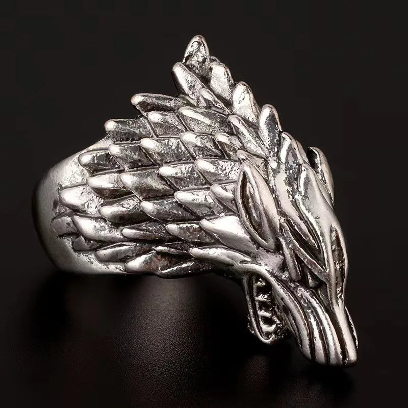 Game of Thrones Direwolf Ring – Retro Gothic Open Ring