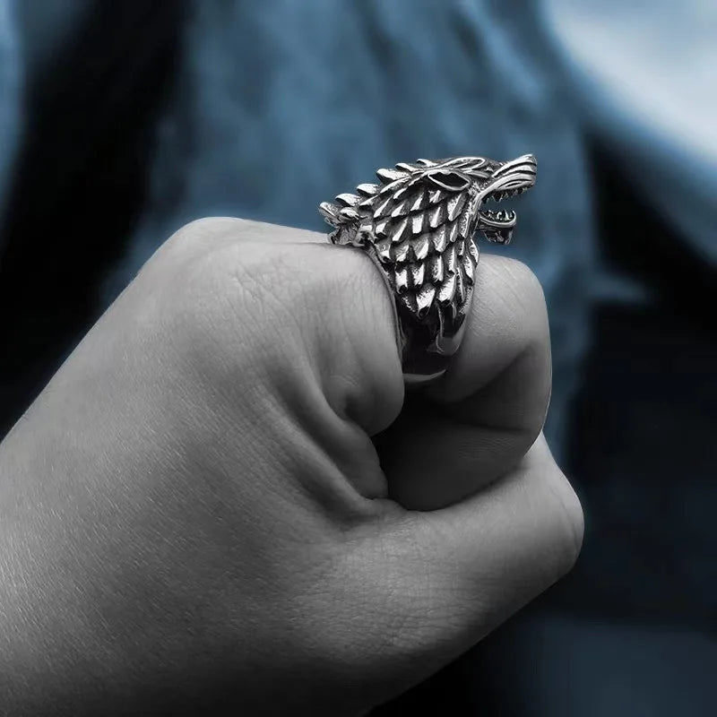 Game of Thrones Direwolf Ring – Retro Gothic Open Ring