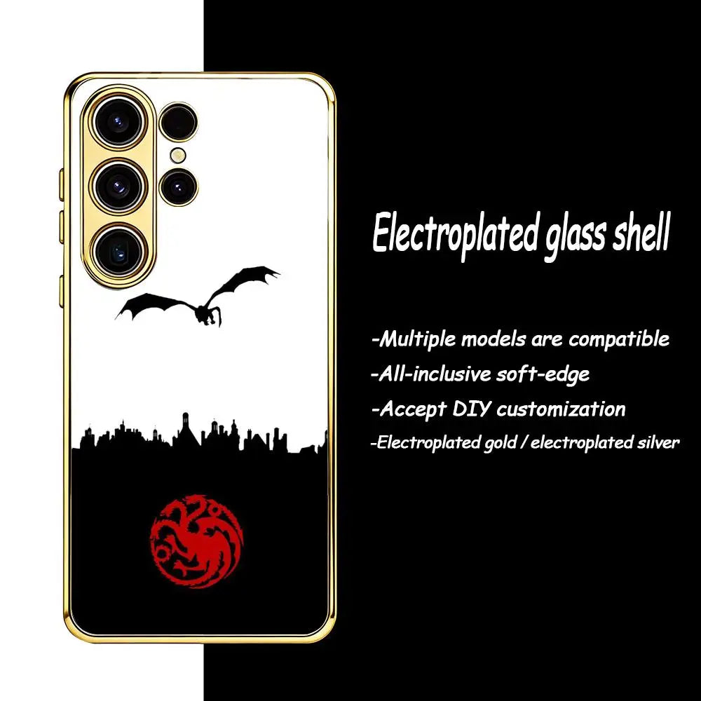 Game of Thrones Samsung Galaxy Case – Electroplated Glass Protective Phone Cover