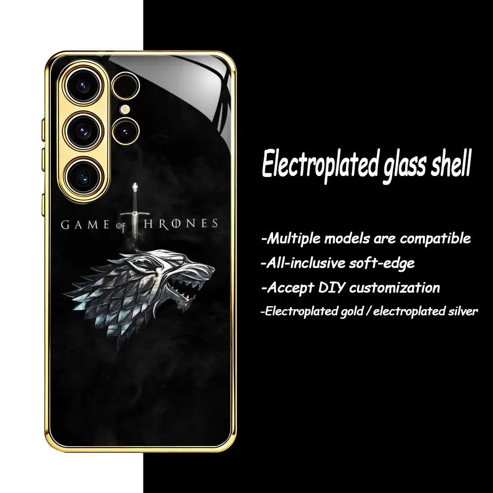 Game of Thrones Samsung Galaxy Case – Electroplated Glass Protective Phone Cover