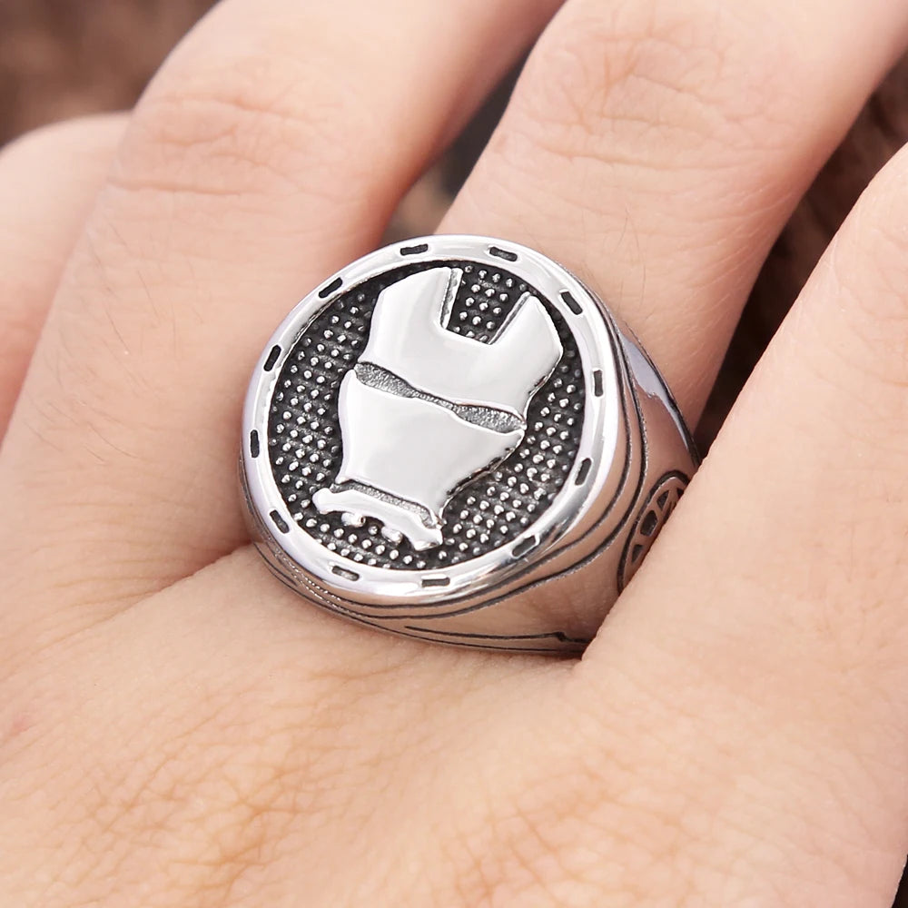 Iron Man Mask Ring – 316L Stainless Steel Marvel Superhero Statement Ring