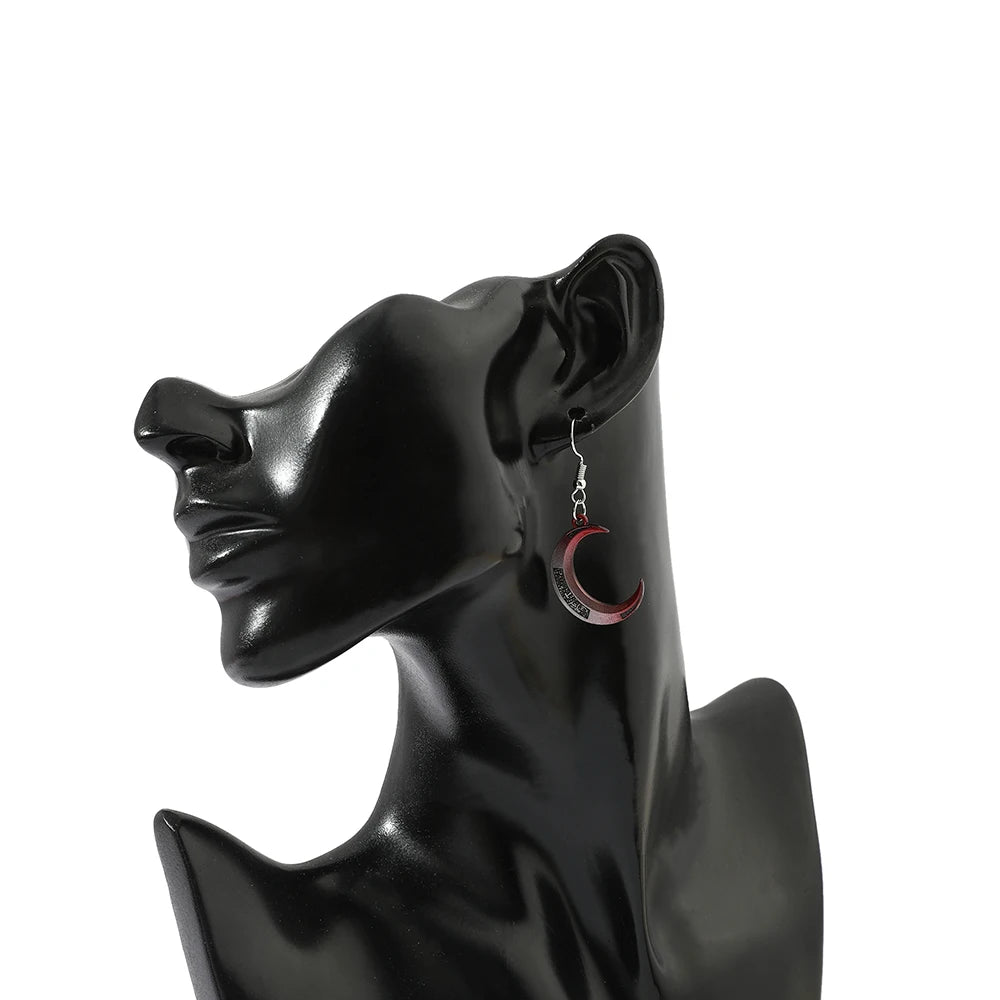 Moon Knight Crescent Moon Necklace – Silver & Red Gradient Superhero Pendant