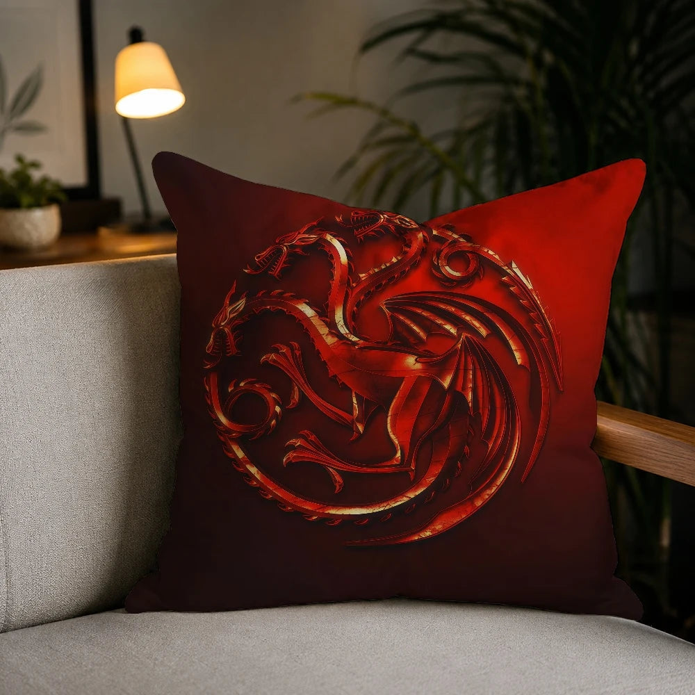 House Targaryen Pillow Cover – Game of Thrones Plush Decorative Cushion Case