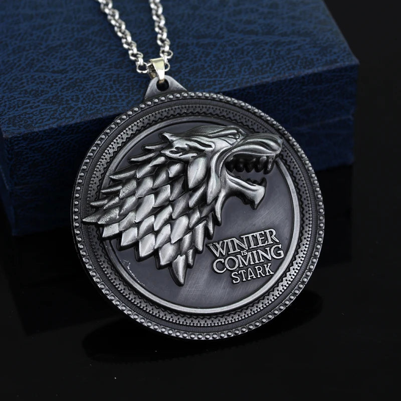 Game of Thrones House Stark Wolf Keychain – “Winter Is Coming” 3D Pendant