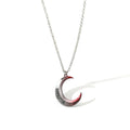 Moon Knight Crescent Moon Necklace – Silver & Red Gradient Superhero Pendant