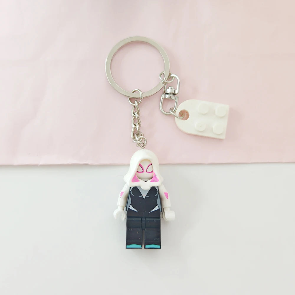 Spider-Man & Gwen Matching Couple Keychains – Heart-Shaped PVC Set