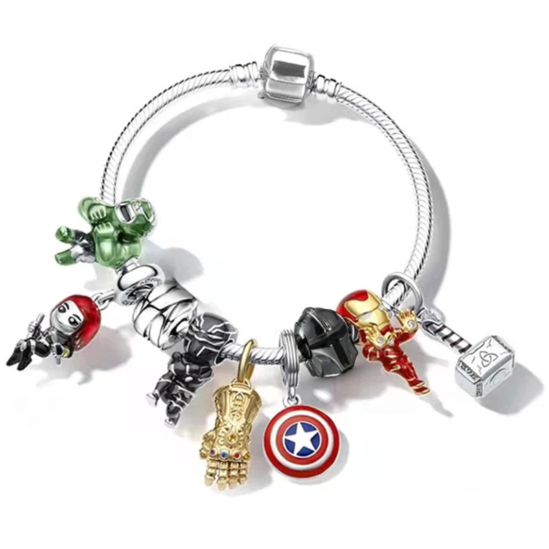 Marvel Avengers Charm Bracelet – Captain America, Iron Man, Thor & Hulk