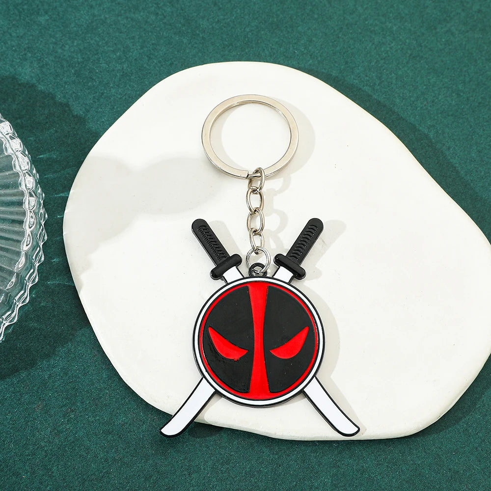 Deadpool Mask Keychain – Marvel Metal Enamel Pendant & Keyring
