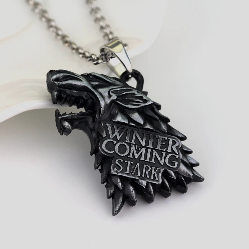 Game of Thrones House Stark Wolf Keychain – “Winter Is Coming” 3D Pendant