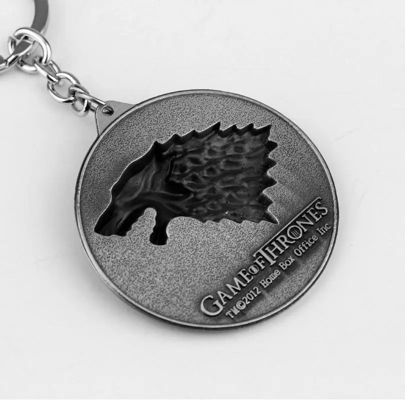 Game of Thrones House Stark Wolf Keychain – “Winter Is Coming” 3D Pendant