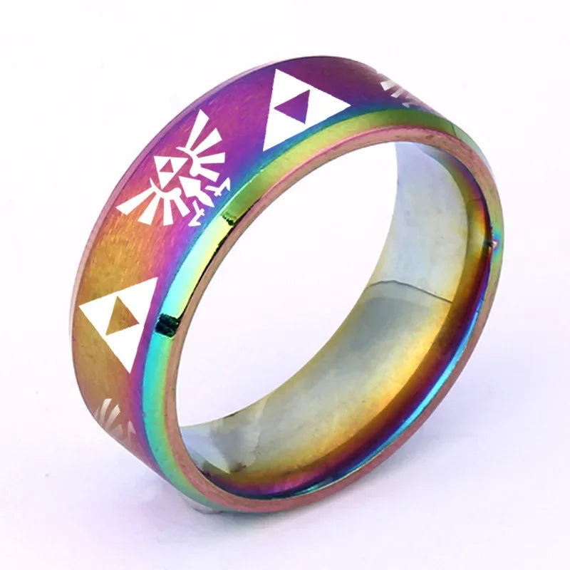 Triforce Triangle Ring – 316L Stainless Steel Anime Cosplay Band