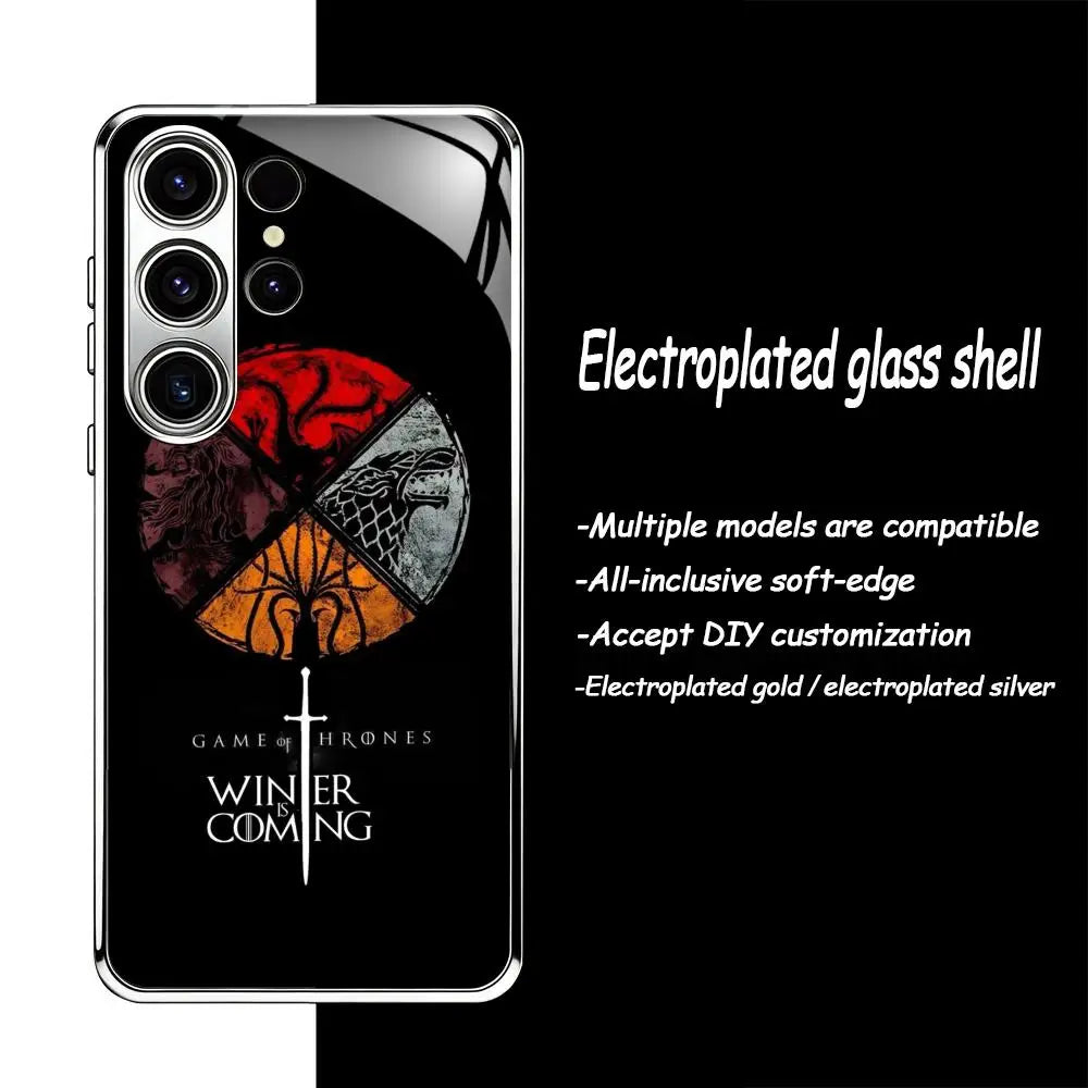 Game of Thrones Samsung Galaxy Case – Electroplated Glass Protective Phone Cover