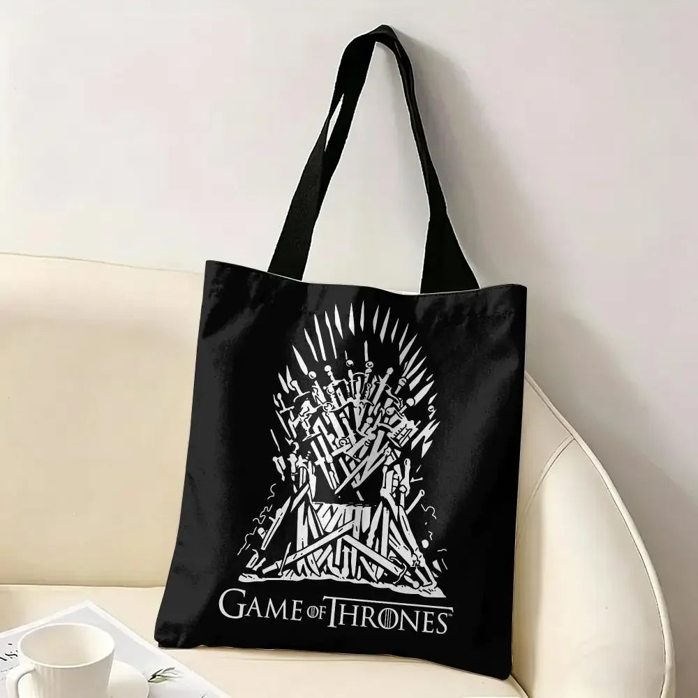 Game of Thrones Floral Canvas Tote Bag – Large Reversible Everyday Shoulder Bag