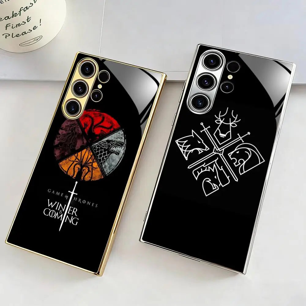 Game of Thrones Samsung Galaxy Case – Electroplated Glass Protective Phone Cover