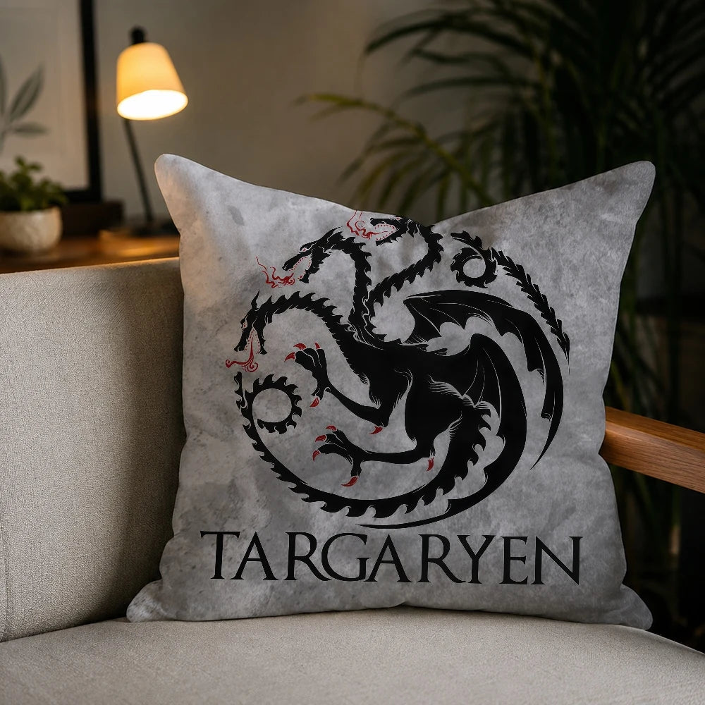 House Targaryen Pillow Cover – Game of Thrones Plush Decorative Cushion Case