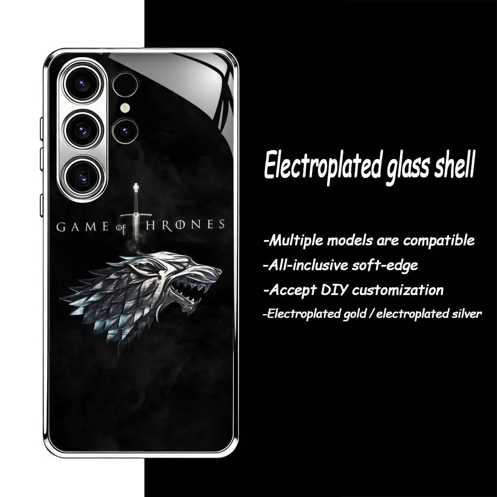 Game of Thrones Samsung Galaxy Case – Electroplated Glass Protective Phone Cover