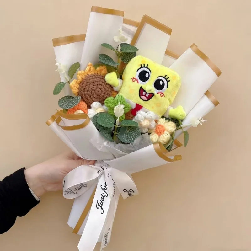 Spider-Man, Stitch & Minions Plush Flower Bouquet – Cute Character Gift